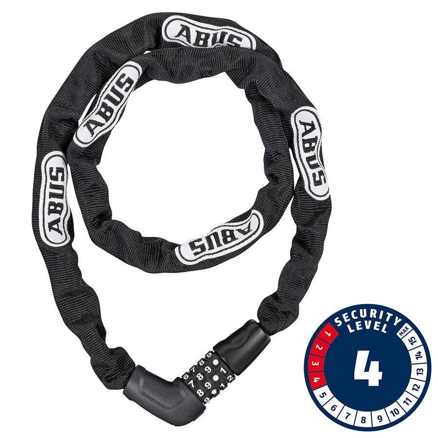 Abus, Steel-O-Chain 5805C Chain with combination lock, 5mm x 110cm (5mm x 3.6'), Black