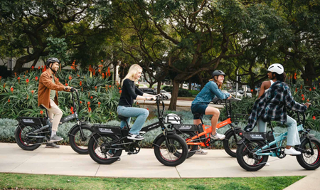 Group of people riding their Mars 2 Ebikes