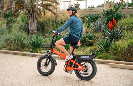 A person riding their Mars 2 Ebike