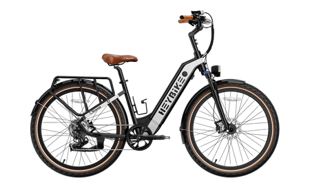 A side view of the black Cityrun Ebike by Heybike