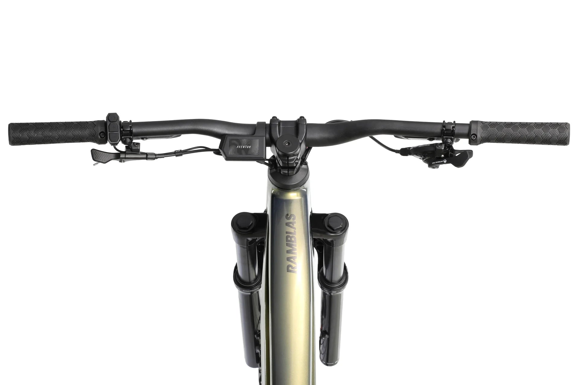 Close up of aventon ramblas ebike handlebars