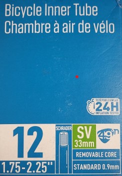 Tube 49N 12x1.75-2.25 33mm Schrader
